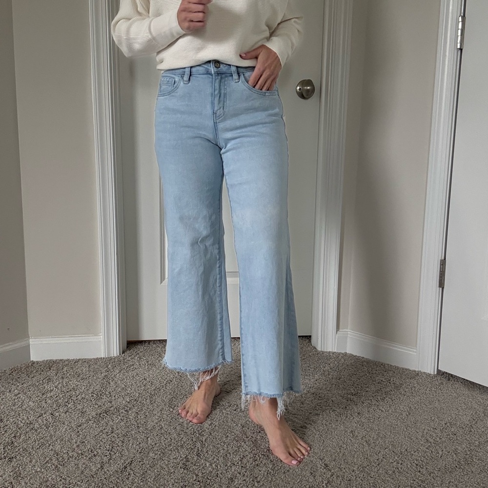 Chic Light Blue Flare Jeans for Women